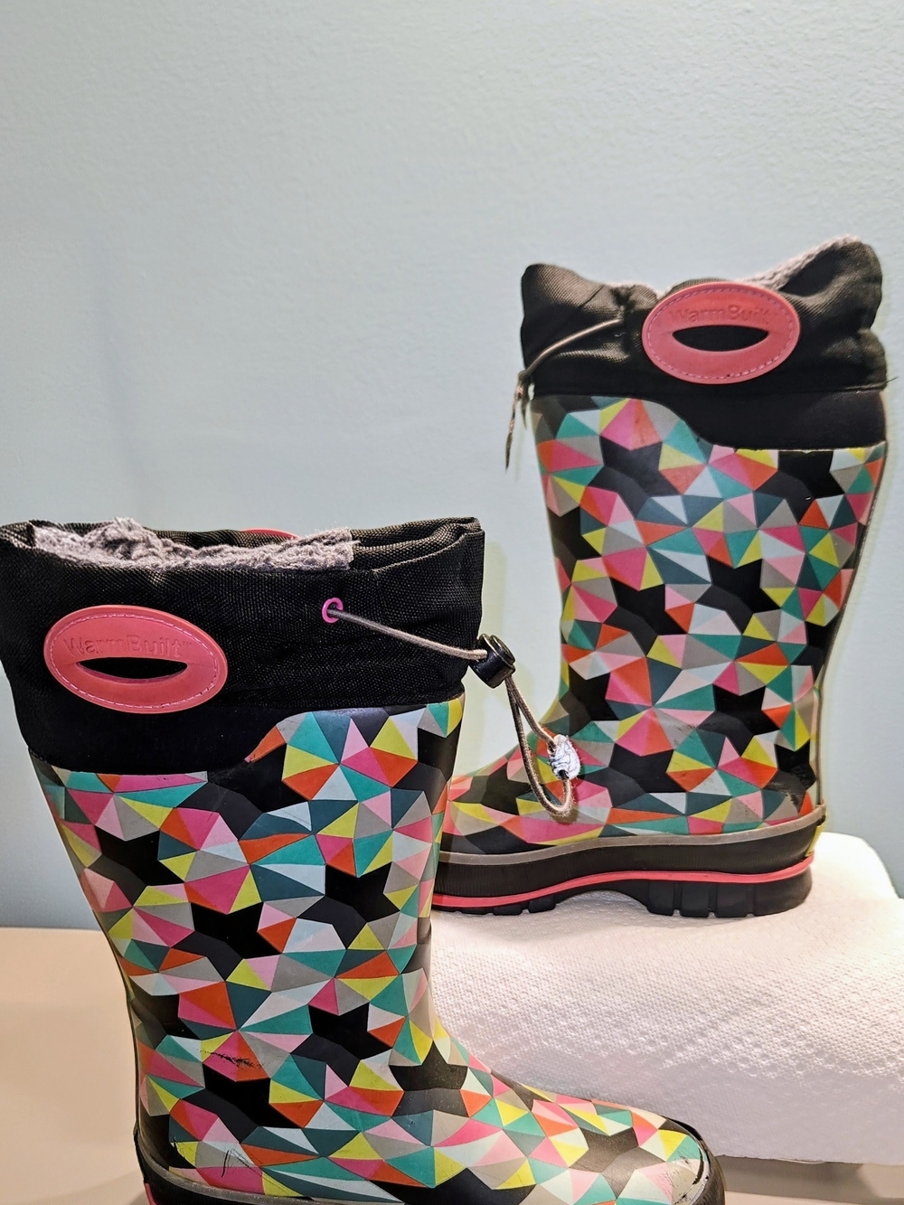 Colorful Geometric Kids Winter Boots